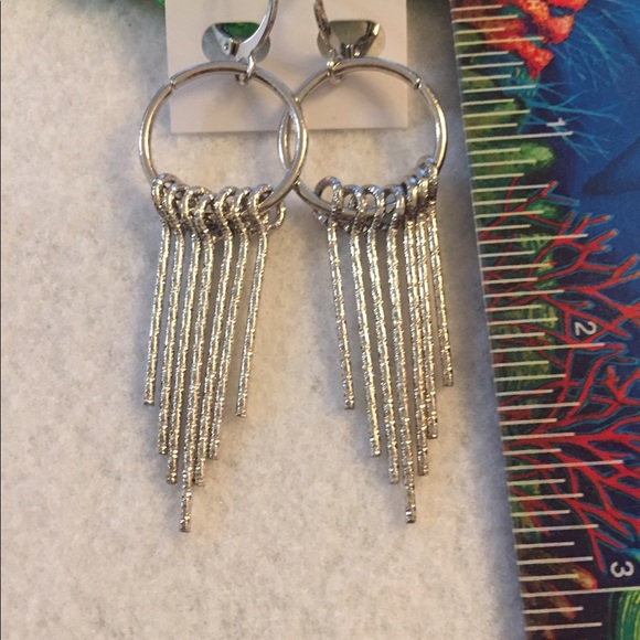 Silvertone Chandelier Earring - Picture 3 of 3